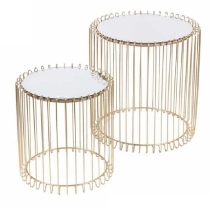 mesa de apoio dourada