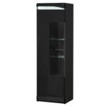 Vitrine 1 Porta Lacada Preto Led