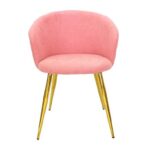 cadeira sala estofada rosa