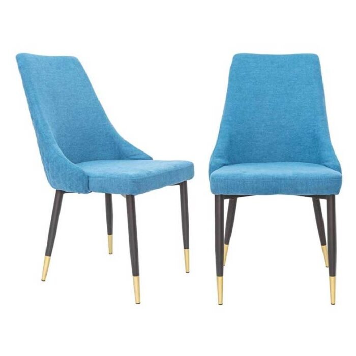 cadeira estofada azul