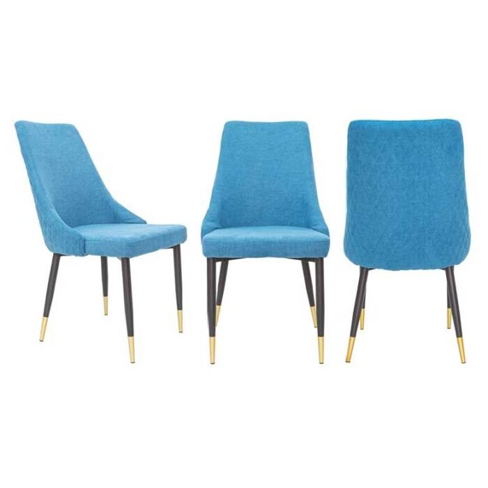 cadeira estofada azul