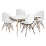 conjunto mesa mais 4 cadeiras nordicas