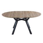 mesa sala redonda extensível madeira