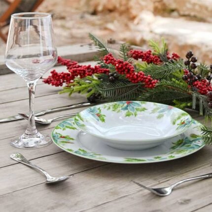 serviço jantar natal verde