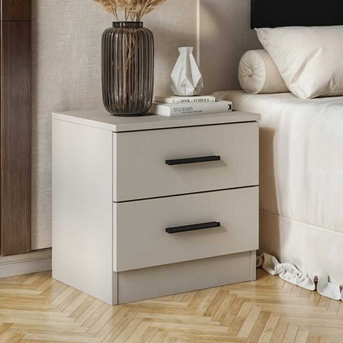 mesa de cabeceira bege