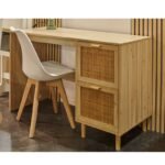 Secretária cor natural rattan