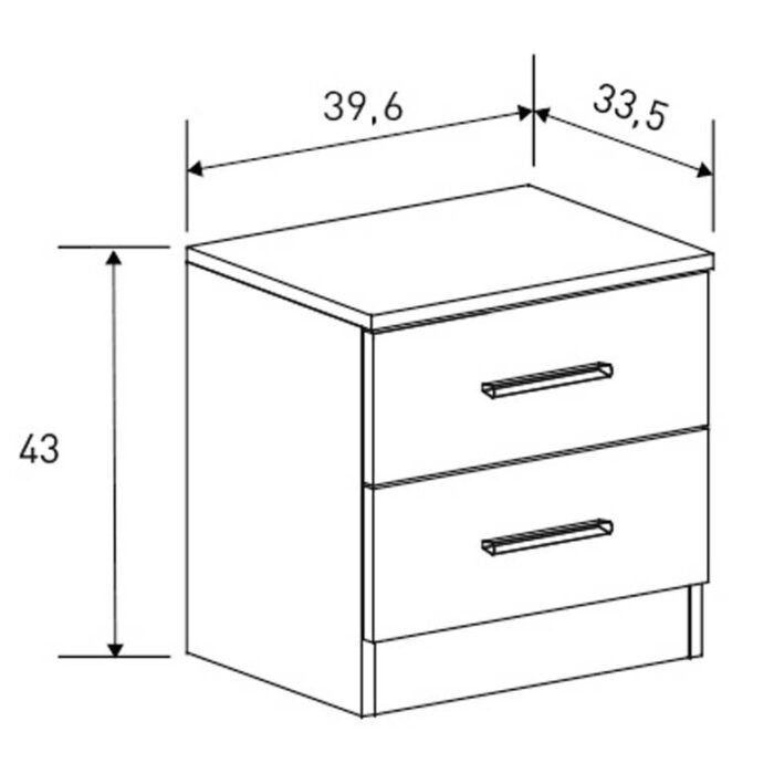 mesa de cabeceira 2 gavetas moderna