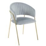 Cadeira de Sala Cinzenta com pés dourados