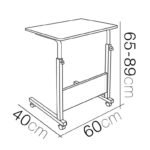 Mesa de Apoio Ajustável com Rodas