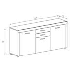 Aparador 3 Portas e 2 Gavetas