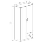 Armário 2 portas e 2 gavetas beje