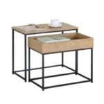 Conjunto 2 mesas metal / madeira