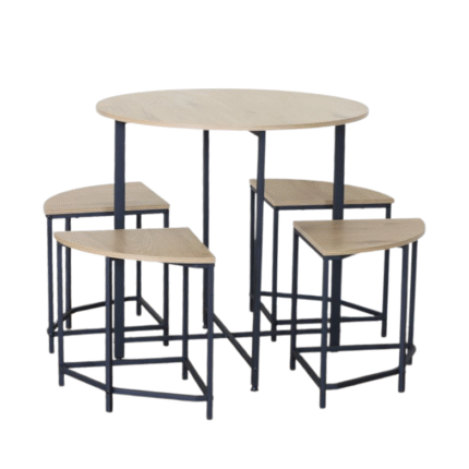 conjunto de mesa redonda e 4 bancos