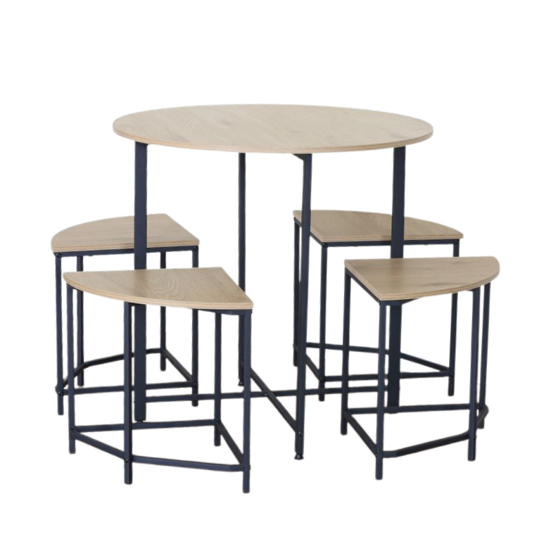 conjunto de mesa redonda e 4 bancos