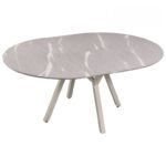 Mesa de Jantar Redonda Extensível Cerâmica