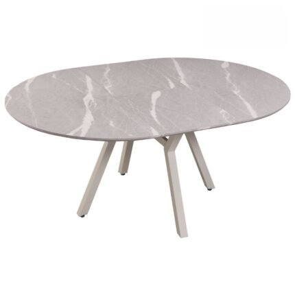 Mesa de Jantar Redonda Extensível Cerâmica