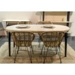 Mesa de Jantar Redonda Extensível em Carvalho