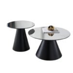 Mesas de metal com tampo vidro