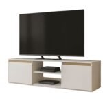 Móvel TV Branco e Carvalho Natura – Design Contemporâneo e Funcional