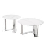 Mesas de centro inox prateada