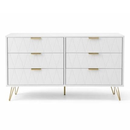 Cómoda 6 Gavetas Pés Dourados