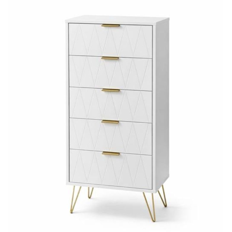 Camiseiro 5 Gavetas Pés Dourados