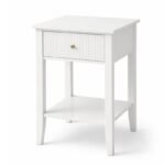 Mesa Cabeceira Branca 1 Gaveta