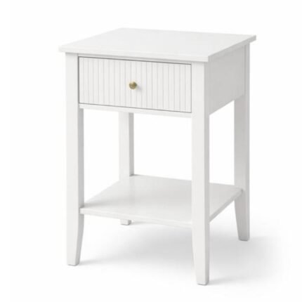 Mesa Cabeceira Branca 1 Gaveta