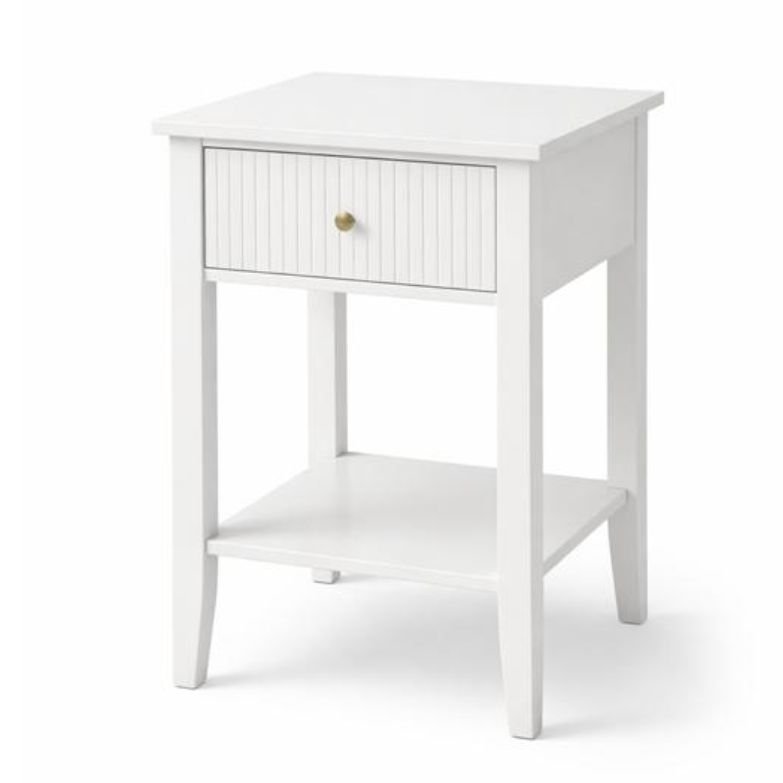 Mesa Cabeceira Branca 1 Gaveta