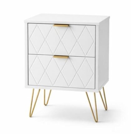 Mesa Cabeceira Branca 2 Gavetas