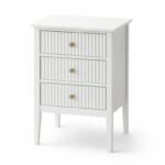 Mesa Cabeceira Branca 3 Gavetas
