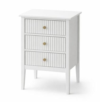 Mesa Cabeceira Branca 3 Gavetas