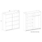 Roupeiro 2 Portas de Correr com Espelho 200cm