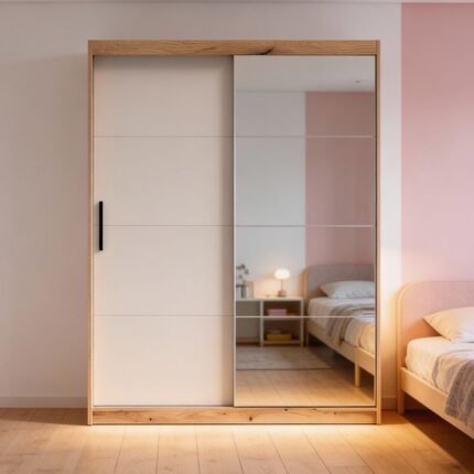 Roupeiro 2 Portas de Correr com Espelho