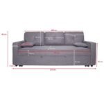 Sofá Cama Malmo 90 Dax - Sofá estofado - 3 lugares - Cinza-7