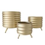 Vaso de Metal Dourado