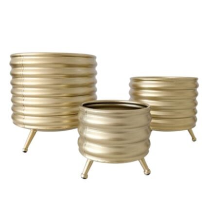 Vaso de Metal Dourado