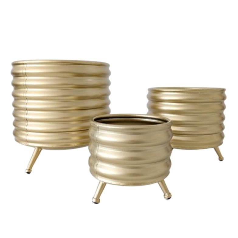 Vaso de Metal Dourado