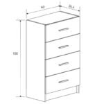 camiseiro 4 gavetas beje