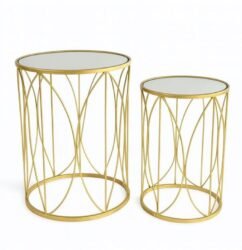 Mesa de apoio de metal dourado
