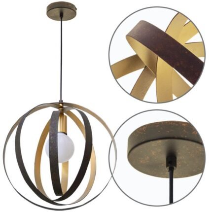 uspensão ISA 1xE27 A.Reg.xD.36cm dourado