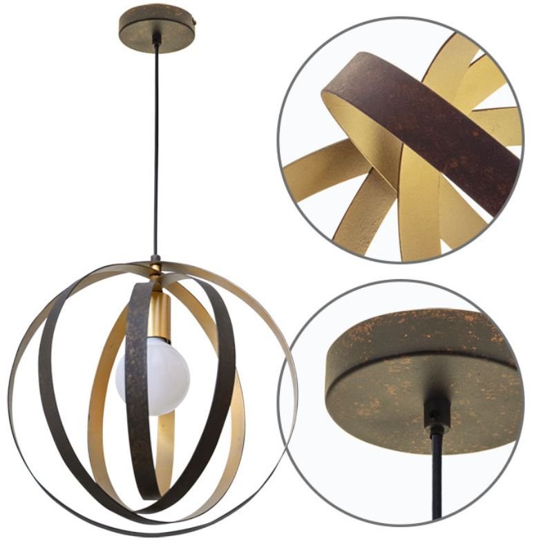 uspensão ISA 1xE27 A.Reg.xD.36cm dourado