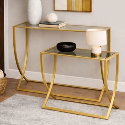 Mesa Metal com Vidro