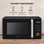 Micro-ondas Digital Preto 31L 1000W com Grill