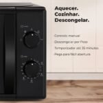 Micro-ondas Preto 20L 700W com Comandos Mecânicos