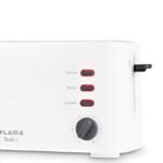 Torradeira FLAMA Branca 1630W 948FL – 2 Fendas Longas e 6 Níveis de Tostagem