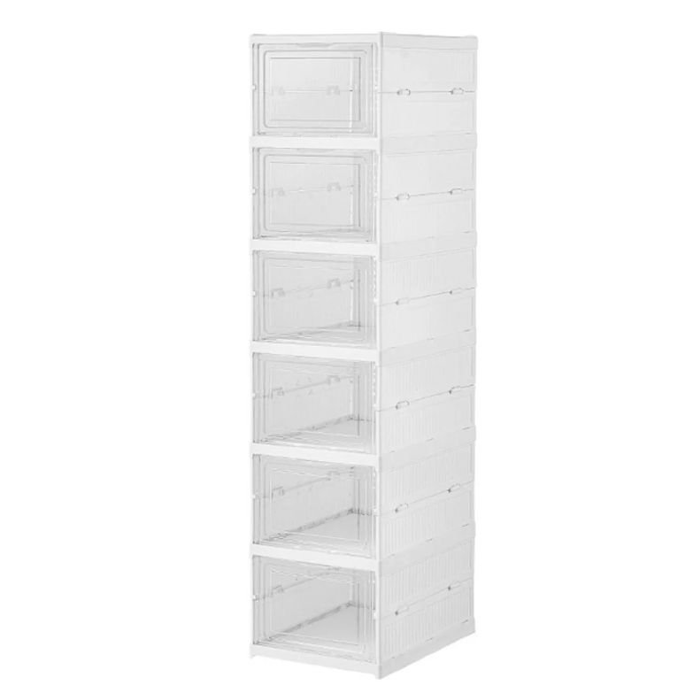 Sapateira Modular Branca de 6 Níveis com Portas Transparentes – Plastix