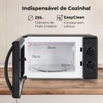 Micro-ondas Preto 20L 700W com Comandos Mecânicos