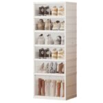 Sapateira Modular Branca de 6 Níveis com Portas Transparentes Duplas – Plastix