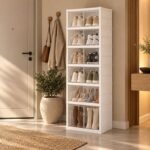 Sapateira Modular Branca de 6 Níveis com Portas Transparentes Duplas – Plastix